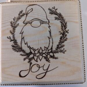 Wooden Christmas gnome coasters